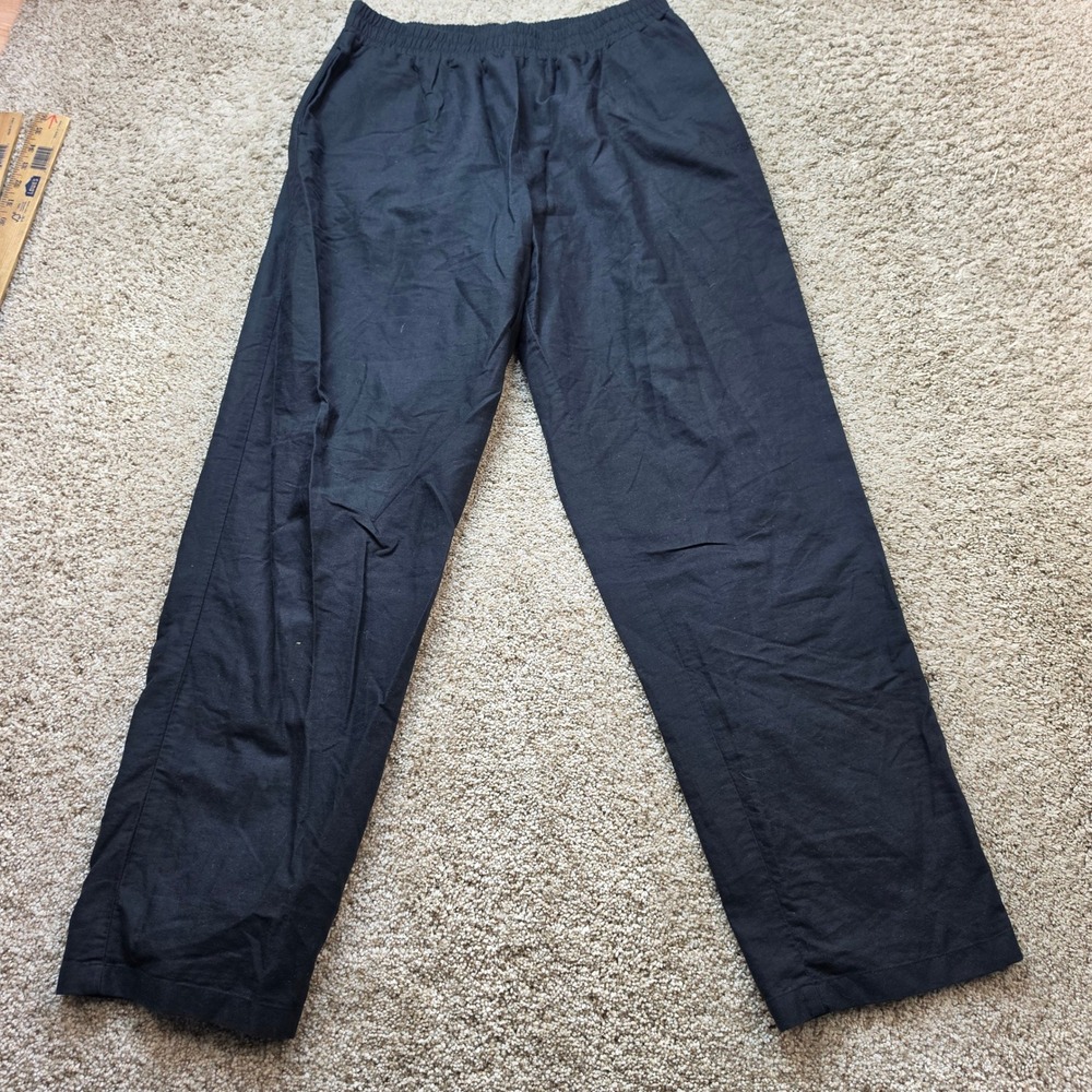 Djerf Avenue Pants Womens XL Black Organic Cotton Elastic Waist Straight Leg